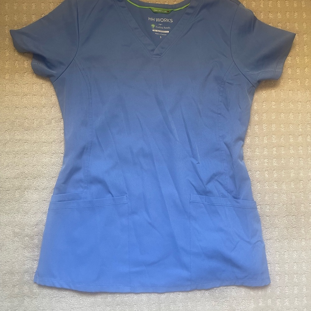 Women's Blue V-Neck Top
